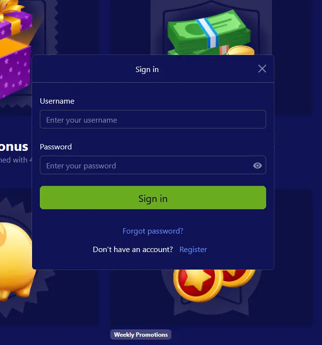 Přihlášení do Vegas Days Casino Přihlašovací formulář Vegas Days Casino